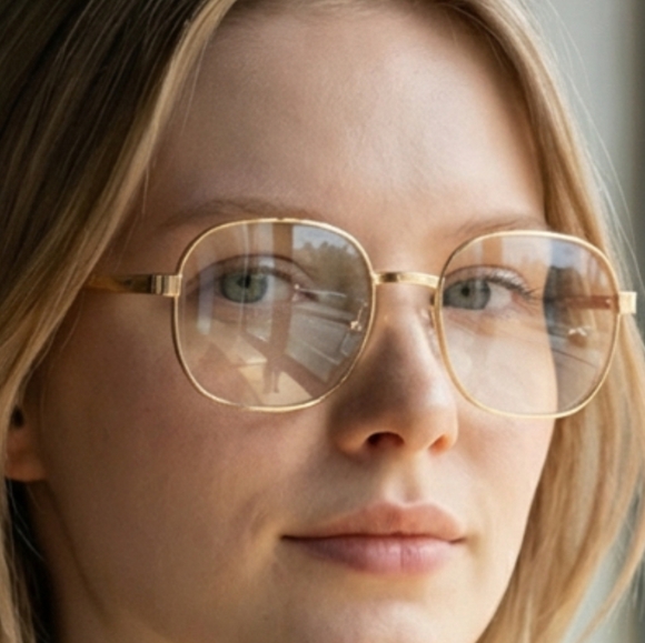 Gucci Optical Prescription Glasses Gold Accents Japan